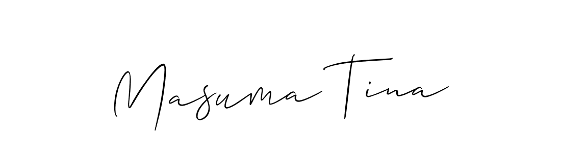 Make a beautiful signature design for name Masuma Tina. With this signature (Allison_Script) style, you can create a handwritten signature for free. Masuma Tina signature style 2 images and pictures png