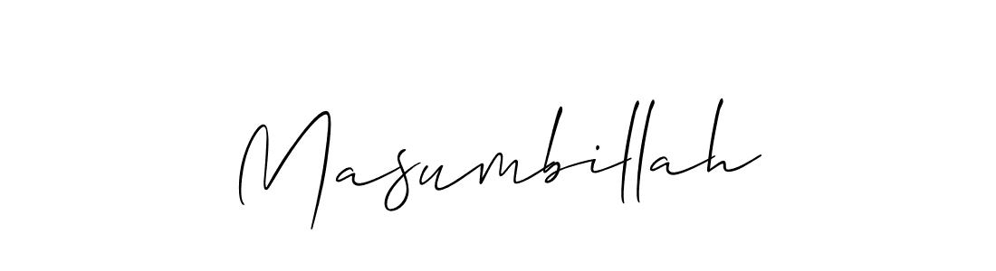 Design your own signature with our free online signature maker. With this signature software, you can create a handwritten (Allison_Script) signature for name Masumbillah. Masumbillah signature style 2 images and pictures png