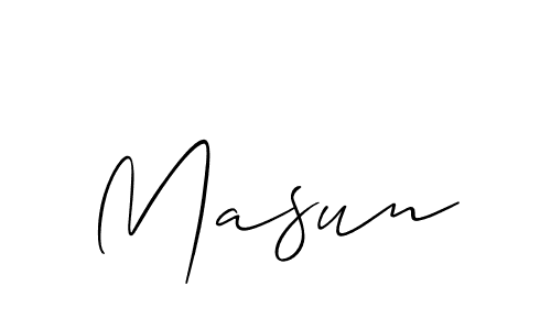 Design your own signature with our free online signature maker. With this signature software, you can create a handwritten (Allison_Script) signature for name Masun. Masun signature style 2 images and pictures png