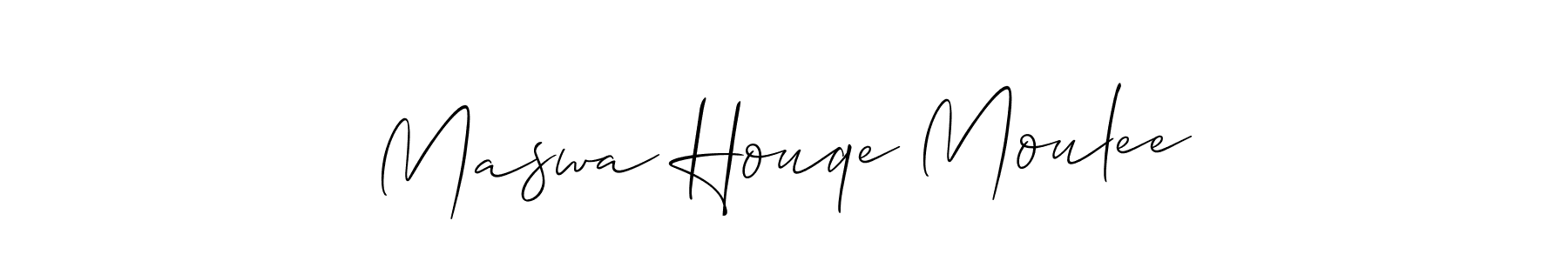 You should practise on your own different ways (Allison_Script) to write your name (Maswa Houqe Moulee) in signature. don't let someone else do it for you. Maswa Houqe Moulee signature style 2 images and pictures png