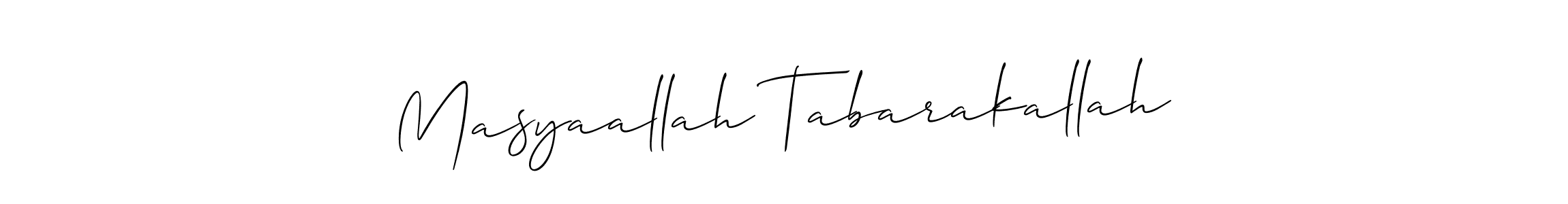 Also we have Masyaallah Tabarakallah name is the best signature style. Create professional handwritten signature collection using Allison_Script autograph style. Masyaallah Tabarakallah signature style 2 images and pictures png