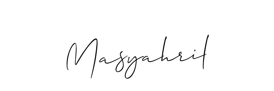 Make a beautiful signature design for name Masyahril. With this signature (Allison_Script) style, you can create a handwritten signature for free. Masyahril signature style 2 images and pictures png