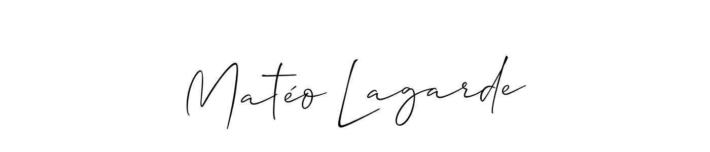 Also we have Matéo Lagarde name is the best signature style. Create professional handwritten signature collection using Allison_Script autograph style. Matéo Lagarde signature style 2 images and pictures png