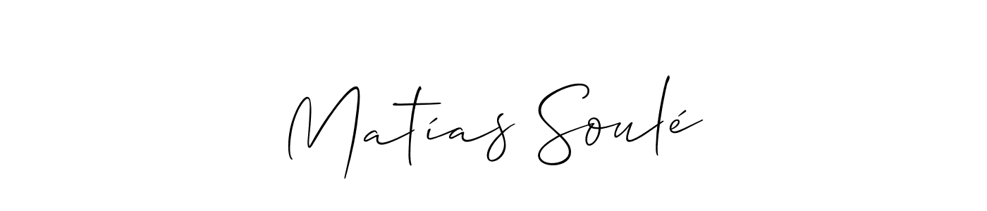 Also we have Matías Soulé name is the best signature style. Create professional handwritten signature collection using Allison_Script autograph style. Matías Soulé signature style 2 images and pictures png