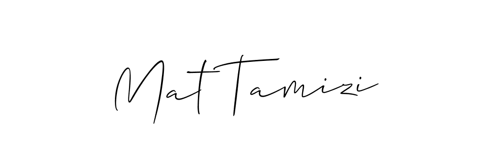 It looks lik you need a new signature style for name Mat Tamizi. Design unique handwritten (Allison_Script) signature with our free signature maker in just a few clicks. Mat Tamizi signature style 2 images and pictures png