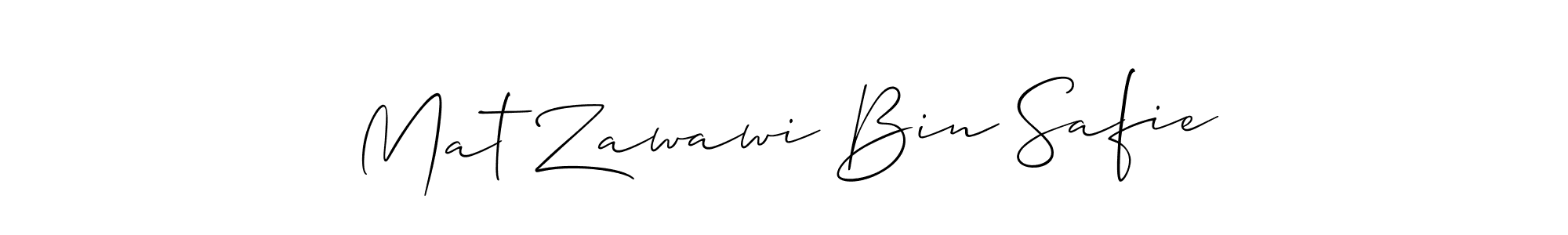 How to make Mat Zawawi Bin Safie name signature. Use Allison_Script style for creating short signs online. This is the latest handwritten sign. Mat Zawawi Bin Safie signature style 2 images and pictures png