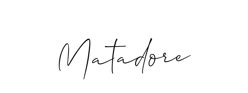 It looks lik you need a new signature style for name Matadore. Design unique handwritten (Allison_Script) signature with our free signature maker in just a few clicks. Matadore signature style 2 images and pictures png