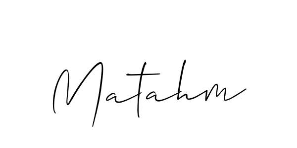 How to make Matahm signature? Allison_Script is a professional autograph style. Create handwritten signature for Matahm name. Matahm signature style 2 images and pictures png
