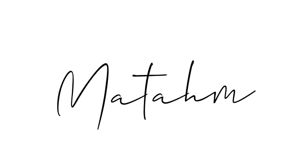 How to make Matahm signature? Allison_Script is a professional autograph style. Create handwritten signature for Matahm name. Matahm signature style 2 images and pictures png