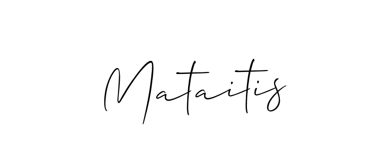 Use a signature maker to create a handwritten signature online. With this signature software, you can design (Allison_Script) your own signature for name Mataitis. Mataitis signature style 2 images and pictures png