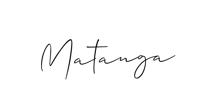 Design your own signature with our free online signature maker. With this signature software, you can create a handwritten (Allison_Script) signature for name Matanga. Matanga signature style 2 images and pictures png