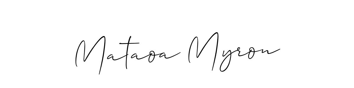 Use a signature maker to create a handwritten signature online. With this signature software, you can design (Allison_Script) your own signature for name Mataoa Myron. Mataoa Myron signature style 2 images and pictures png