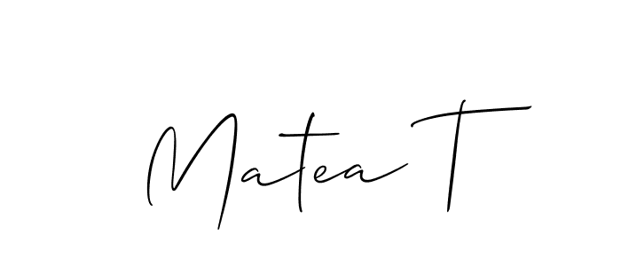 Similarly Allison_Script is the best handwritten signature design. Signature creator online .You can use it as an online autograph creator for name Matea T. Matea T signature style 2 images and pictures png