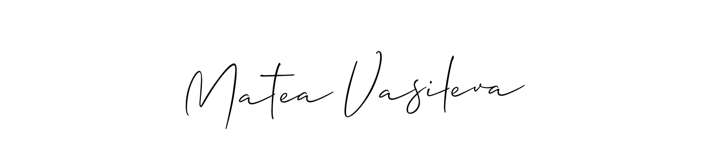 Also You can easily find your signature by using the search form. We will create Matea Vasileva name handwritten signature images for you free of cost using Allison_Script sign style. Matea Vasileva signature style 2 images and pictures png