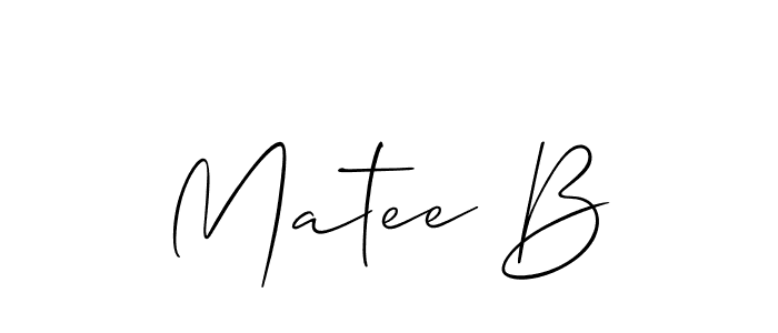 You can use this online signature creator to create a handwritten signature for the name Matee B. This is the best online autograph maker. Matee B signature style 2 images and pictures png