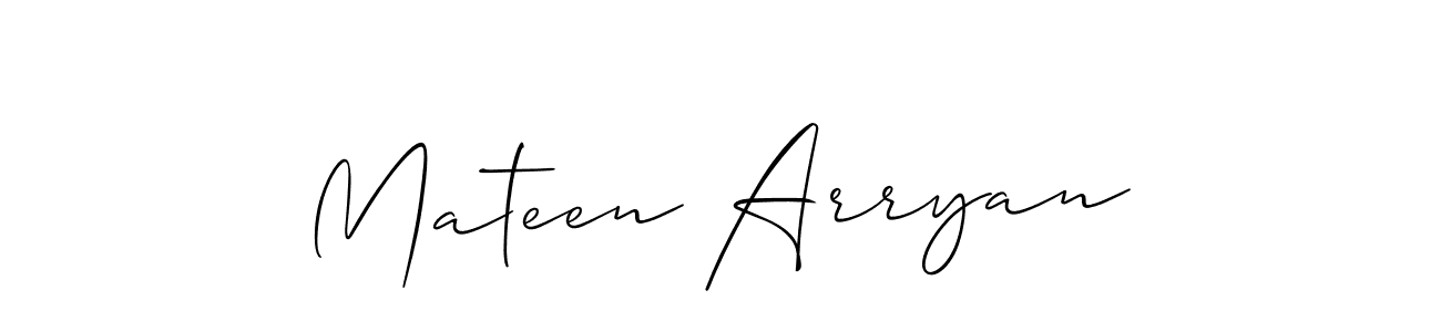 Create a beautiful signature design for name Mateen Arryan. With this signature (Allison_Script) fonts, you can make a handwritten signature for free. Mateen Arryan signature style 2 images and pictures png