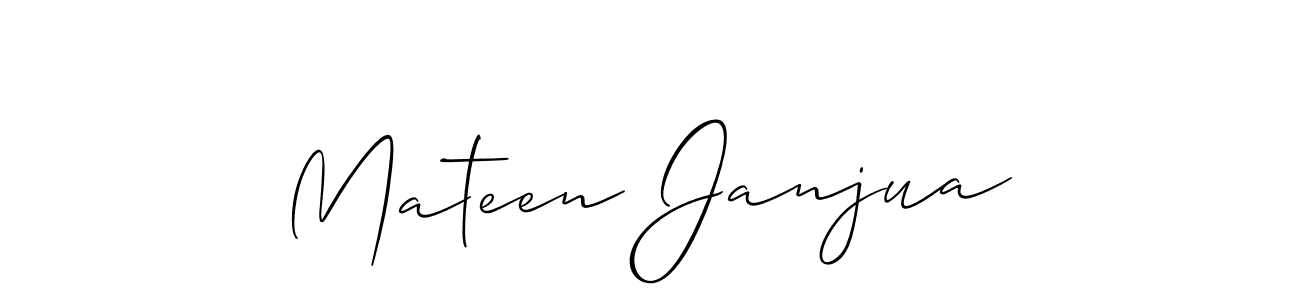 How to make Mateen Janjua signature? Allison_Script is a professional autograph style. Create handwritten signature for Mateen Janjua name. Mateen Janjua signature style 2 images and pictures png