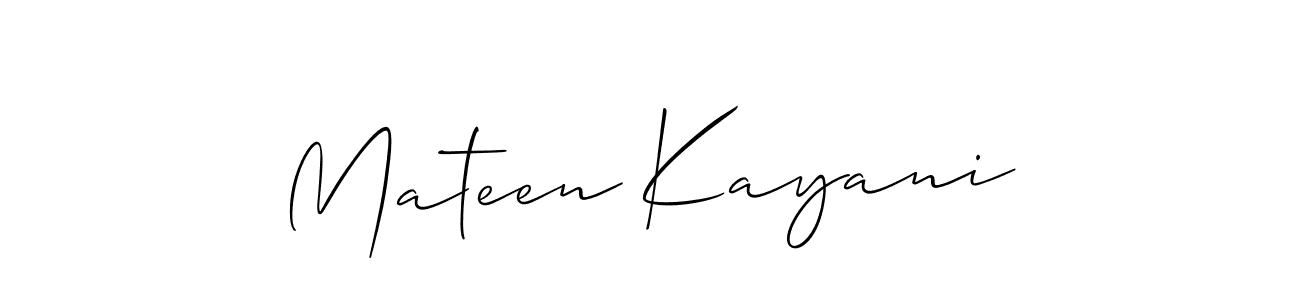 It looks lik you need a new signature style for name Mateen Kayani. Design unique handwritten (Allison_Script) signature with our free signature maker in just a few clicks. Mateen Kayani signature style 2 images and pictures png