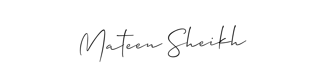 Use a signature maker to create a handwritten signature online. With this signature software, you can design (Allison_Script) your own signature for name Mateen Sheikh. Mateen Sheikh signature style 2 images and pictures png