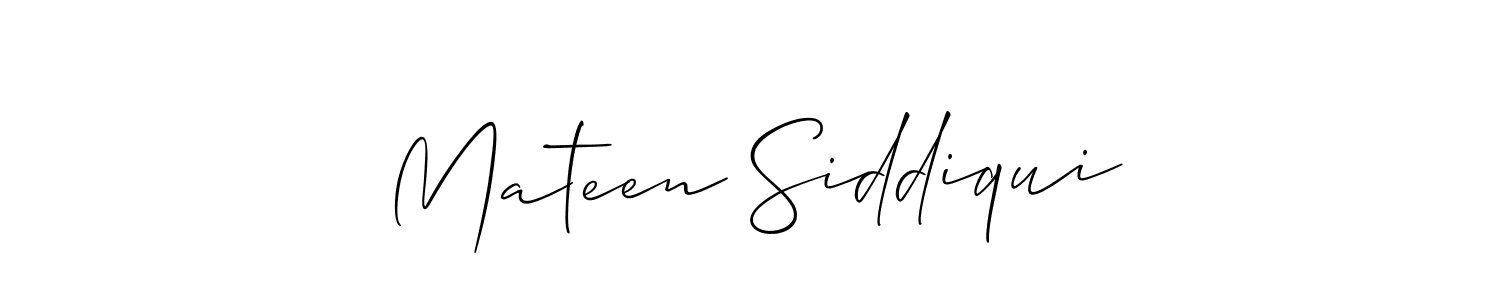 Use a signature maker to create a handwritten signature online. With this signature software, you can design (Allison_Script) your own signature for name Mateen Siddiqui. Mateen Siddiqui signature style 2 images and pictures png