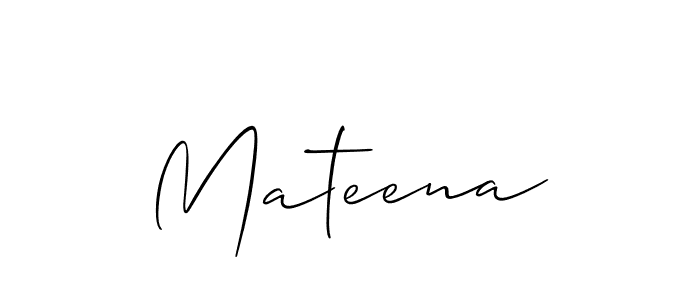 Also we have Mateena name is the best signature style. Create professional handwritten signature collection using Allison_Script autograph style. Mateena signature style 2 images and pictures png