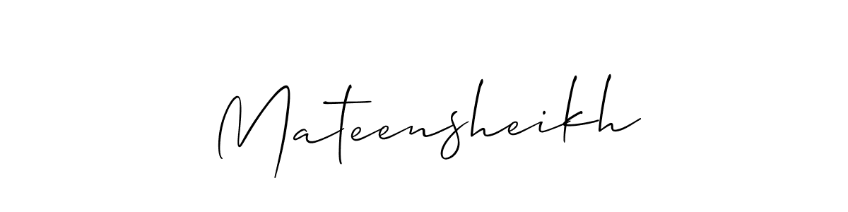 if you are searching for the best signature style for your name Mateensheikh. so please give up your signature search. here we have designed multiple signature styles  using Allison_Script. Mateensheikh signature style 2 images and pictures png