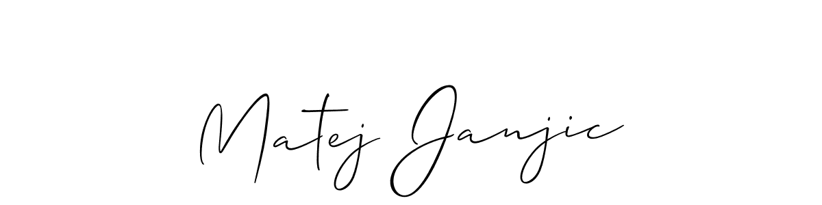 Make a beautiful signature design for name Matej Janjic. With this signature (Allison_Script) style, you can create a handwritten signature for free. Matej Janjic signature style 2 images and pictures png