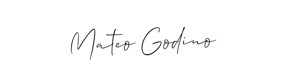 Make a short Mateo Godino signature style. Manage your documents anywhere anytime using Allison_Script. Create and add eSignatures, submit forms, share and send files easily. Mateo Godino signature style 2 images and pictures png
