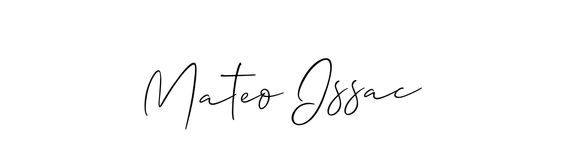 Allison_Script is a professional signature style that is perfect for those who want to add a touch of class to their signature. It is also a great choice for those who want to make their signature more unique. Get Mateo Issac name to fancy signature for free. Mateo Issac signature style 2 images and pictures png