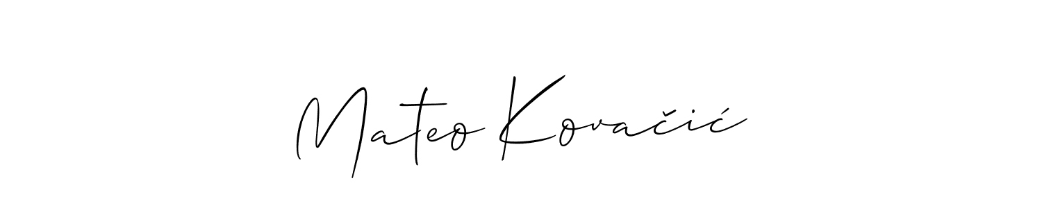 The best way (Allison_Script) to make a short signature is to pick only two or three words in your name. The name Mateo Kovačić include a total of six letters. For converting this name. Mateo Kovačić signature style 2 images and pictures png