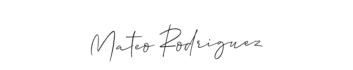 Make a short Mateo Rodriguez signature style. Manage your documents anywhere anytime using Allison_Script. Create and add eSignatures, submit forms, share and send files easily. Mateo Rodriguez signature style 2 images and pictures png