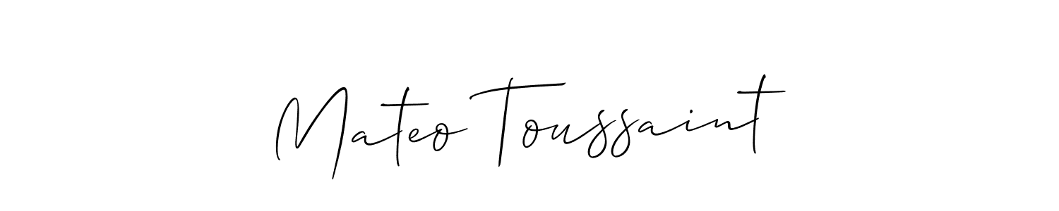 This is the best signature style for the Mateo Toussaint name. Also you like these signature font (Allison_Script). Mix name signature. Mateo Toussaint signature style 2 images and pictures png