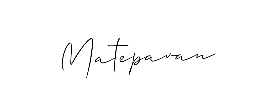 Use a signature maker to create a handwritten signature online. With this signature software, you can design (Allison_Script) your own signature for name Matepavan. Matepavan signature style 2 images and pictures png