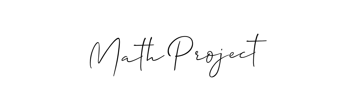 Use a signature maker to create a handwritten signature online. With this signature software, you can design (Allison_Script) your own signature for name Math Project. Math Project signature style 2 images and pictures png