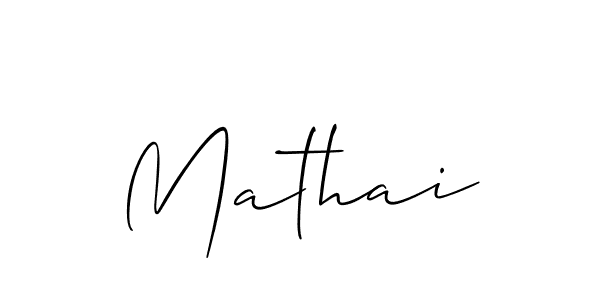 Use a signature maker to create a handwritten signature online. With this signature software, you can design (Allison_Script) your own signature for name Mathai. Mathai signature style 2 images and pictures png