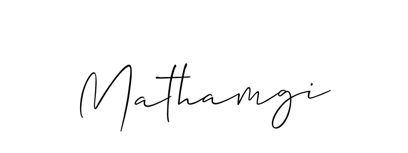 It looks lik you need a new signature style for name Mathamgi. Design unique handwritten (Allison_Script) signature with our free signature maker in just a few clicks. Mathamgi signature style 2 images and pictures png