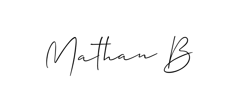 Create a beautiful signature design for name Mathan B. With this signature (Allison_Script) fonts, you can make a handwritten signature for free. Mathan B signature style 2 images and pictures png