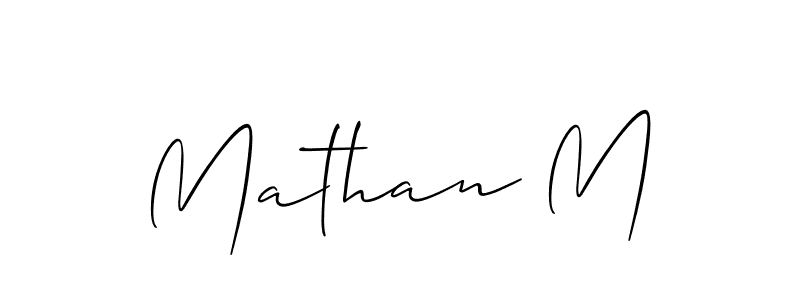 How to Draw Mathan M signature style? Allison_Script is a latest design signature styles for name Mathan M. Mathan M signature style 2 images and pictures png