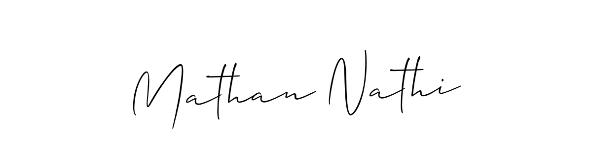 Create a beautiful signature design for name Mathan Nathi. With this signature (Allison_Script) fonts, you can make a handwritten signature for free. Mathan Nathi signature style 2 images and pictures png