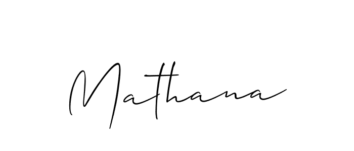 Create a beautiful signature design for name Mathana. With this signature (Allison_Script) fonts, you can make a handwritten signature for free. Mathana signature style 2 images and pictures png