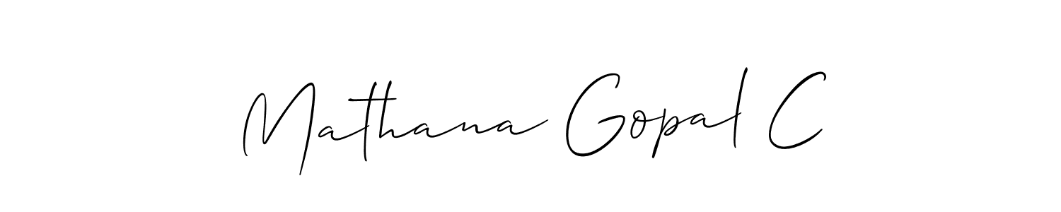 Mathana Gopal C stylish signature style. Best Handwritten Sign (Allison_Script) for my name. Handwritten Signature Collection Ideas for my name Mathana Gopal C. Mathana Gopal C signature style 2 images and pictures png