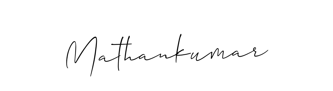 Make a beautiful signature design for name Mathankumar. With this signature (Allison_Script) style, you can create a handwritten signature for free. Mathankumar signature style 2 images and pictures png