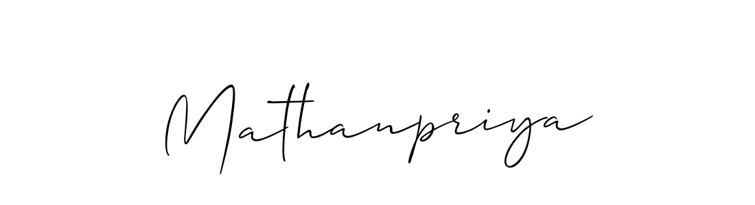 You should practise on your own different ways (Allison_Script) to write your name (Mathanpriya) in signature. don't let someone else do it for you. Mathanpriya signature style 2 images and pictures png