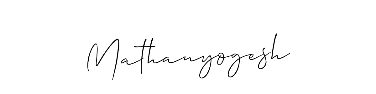 The best way (Allison_Script) to make a short signature is to pick only two or three words in your name. The name Mathanyogesh include a total of six letters. For converting this name. Mathanyogesh signature style 2 images and pictures png