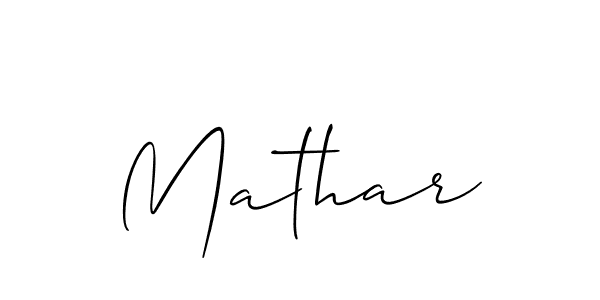 The best way (Allison_Script) to make a short signature is to pick only two or three words in your name. The name Mathar include a total of six letters. For converting this name. Mathar signature style 2 images and pictures png