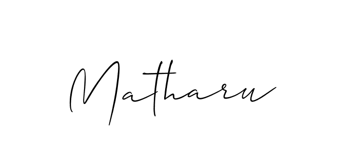 How to make Matharu signature? Allison_Script is a professional autograph style. Create handwritten signature for Matharu name. Matharu signature style 2 images and pictures png