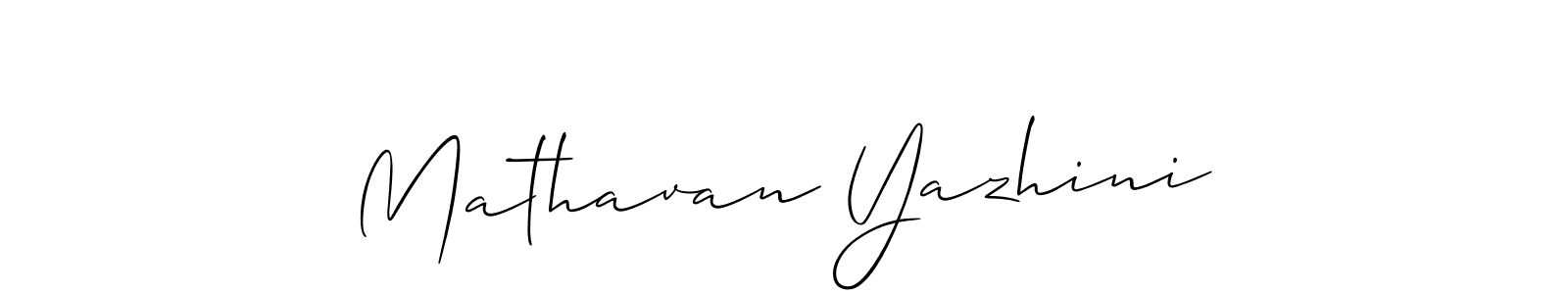 Make a beautiful signature design for name Mathavan Yazhini. With this signature (Allison_Script) style, you can create a handwritten signature for free. Mathavan Yazhini signature style 2 images and pictures png