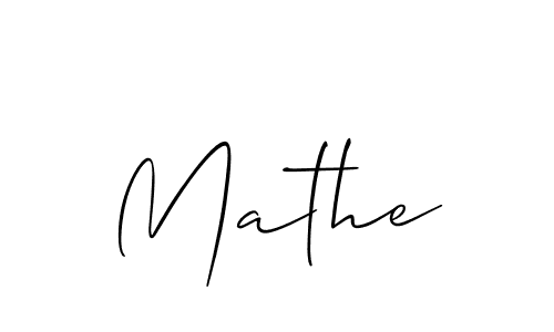 How to make Mathe name signature. Use Allison_Script style for creating short signs online. This is the latest handwritten sign. Mathe signature style 2 images and pictures png