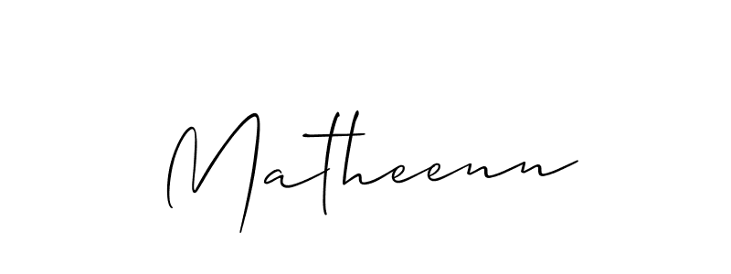 Matheenn stylish signature style. Best Handwritten Sign (Allison_Script) for my name. Handwritten Signature Collection Ideas for my name Matheenn. Matheenn signature style 2 images and pictures png