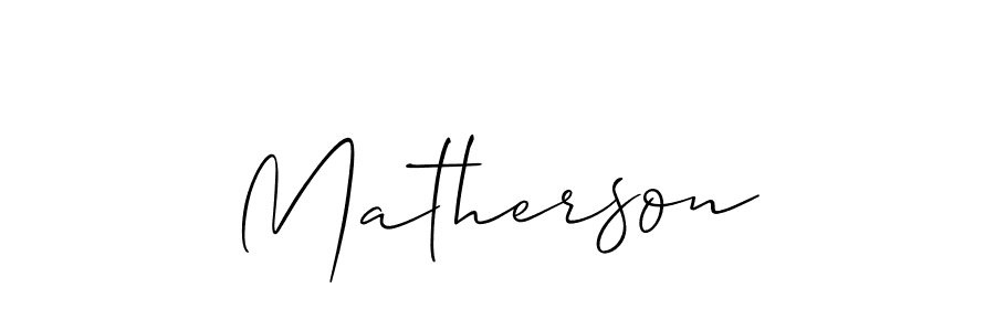 Similarly Allison_Script is the best handwritten signature design. Signature creator online .You can use it as an online autograph creator for name Matherson. Matherson signature style 2 images and pictures png